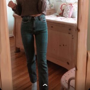 Abercrombie Ultra high rise straight leg ankle medium wash jeans